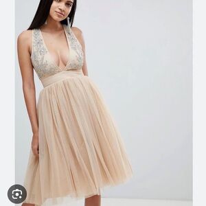 NWT Rare London embellished plunge tutu dress - Cream size Us 6/Uk 10